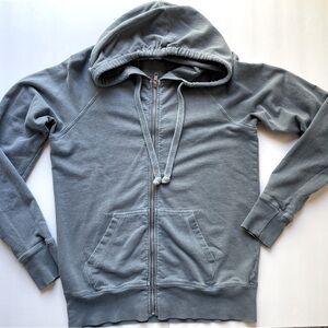 STEPFORWARD #Housewife sweatshirt, long sleeve zip-up hoodie,light blue, Size M.